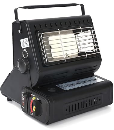 Yinleader Stufa a gas in ceramica, per esterni, roulotte, campeggio, bruciatore in ceramica, 1,3 kW (nero)