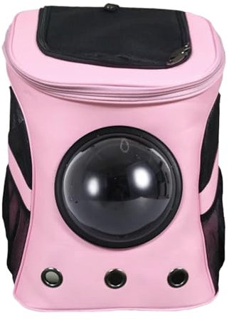 Katzenrucksack Hunderucksack Haustier Rucksack Tragbarer Haustier-Rucksack, Kapselplatz Mit Fenster-Hunde- Und Katzen-Tragetasche Hundetasche Katzentasche Haustier Tasche ( Color : Rosa , Size : 38*29