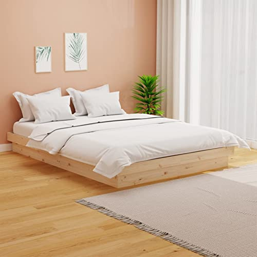 ARKEM Estructura de Cama de Matrimonio en Madera Maciza - Base de Cama 135x190 cm