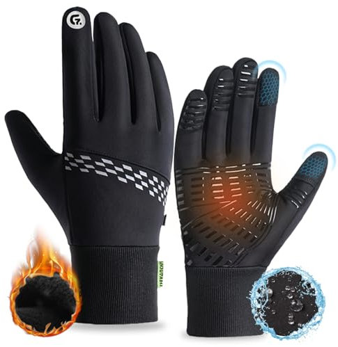 Shudyear Herren Wasserdicht Thermohandschuhe, Touchscreen Winterhandschuhe Fahrhandschuhe Fahrradhandschuhe Laufhandschuhe (XL)