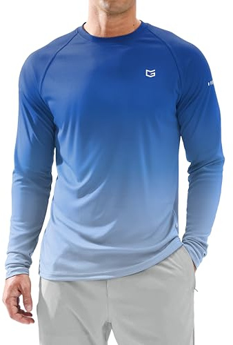 Men's Sun Protection Long Sleeve Shirts UPF 50+ Rash Guard for Men SPF UV Fishing Hiking Running Workout Athletic Shirt