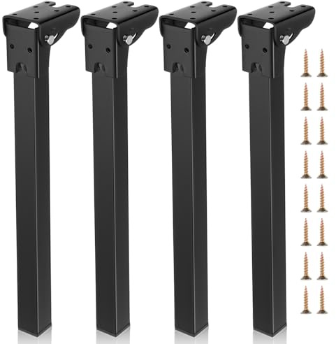 14 Folding Table Legs, Heavy Duty Metal Furniture Legs Replacement, 4 Pcs
