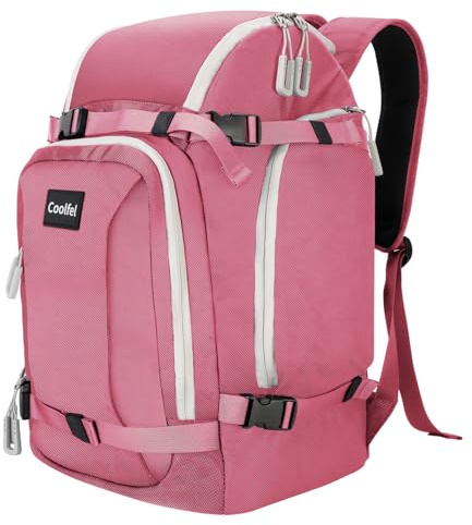 Coolfel Bolsa para Botas de Esquí con Compartimento para Casco, Mochila para Botas de Esquí Ligera e Impermeable de 50L para Viajes, Patines, Snowboard para Hombre y Mujer Unisex