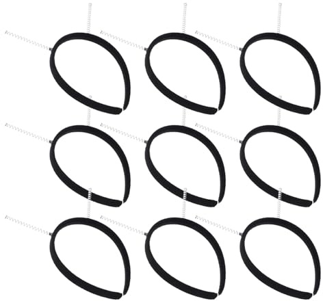 CALLARON 9 Pezzi Cerchietti con Molla Flessibile per Capelli Fasce in Plastica Nere Resistenti Kit DIY per Creazione Fasce Antiscivolo e Regolabili per Donna e Accessori per Feste e Cosplay