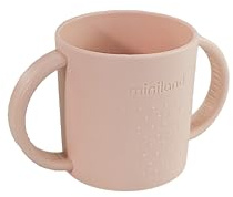 Miniland Vaso de Aprendizaje Bebé con Asas 250ml, Taza Entrenamiento Higiénica Cero Moho Sin Válvulas, Fomenta Desarrollo Oral (BLW), Apto Lavavajillas y Microondas, +6 Meses | Candy