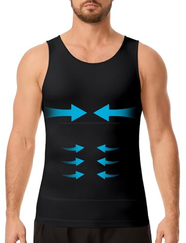 Men’s Compression Vest Shapewear Slimming Body Shaper | Sleeveless Tank Top Undershirt Tummy Control Waist Trainer Breathable Base Layer