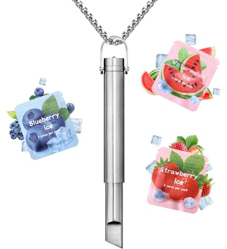 CARITATE andningshalsband färggradient, justerbar resistance andningscykel med utbytbart smakfilter, modedesign perfekt som presenttillfällen, bärbar för vardagen och resor