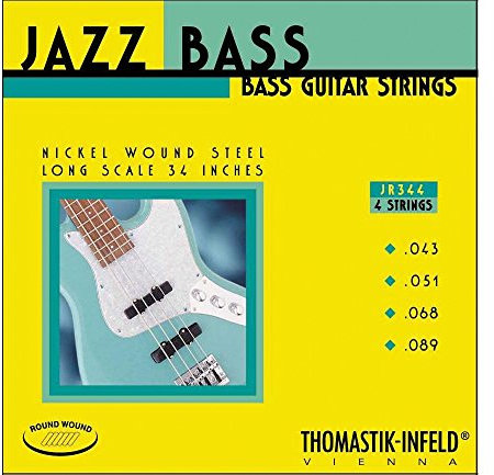 Thomastik 682765 Saiten für E-Bass Jazz Bass Serie Nickel Round Wound Roundcore, Satz JR 344 4-string roundwound long scale 34 Zoll Natural