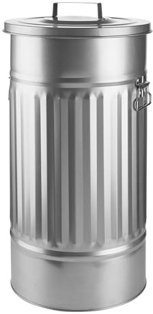 BUTLERS Retro Mülltonne Oskar 40l Mülleimer mit Deckel und Tragegriffen | Küche Abfalleimer ideal als Mülleimer für gelben Sack, Pfandbehälter, Futtertonne, Wäschetonne und Papierkorb