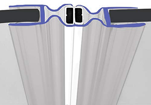 Magnetic Shower Seals | Sold in Pairs | Fits 4-6mm Glass | 180° Magnet for Straight or Quadrant Doors | 2 Metres Long | MAG021