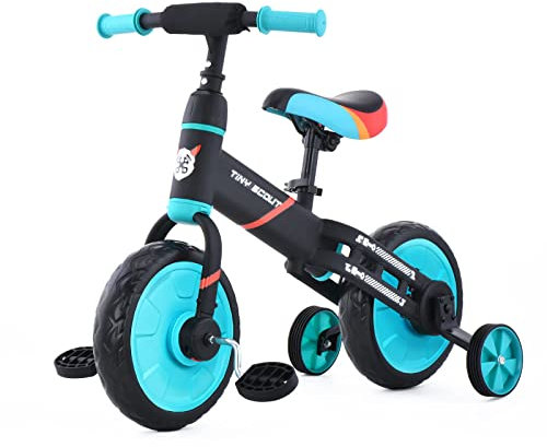 ZavoFly 4 in 1 Laufräder, Laufrad für Kinder, Kinderdreirad Multi Dreirad für Kinder ab 3 Jahre bis 5 Jahren (Blau, JL102)