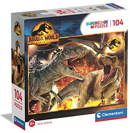 Clementoni Supercolor Jurassic World Dominion-104 Pezzi-Puzzle Bambini 6 Anni, Made In Italy, Multicolore, 80512, Esclusivo Amazon