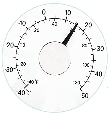 Termómetro transparente, termómetro autoadhesivo, termómetro de ventana para interiores y exteriores, esfera transparente, para interior, oficina, hogar, habitación al aire libre