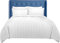 Sunshine Comforts king Size Bedding Set - 3PC Hypoallergenic Satin Stripes Microfiber Quilt king Size Duvet Cover with Pillow Cases - Breathable & Anti-Wrinkle kingsize Duvet Cover Set (White)