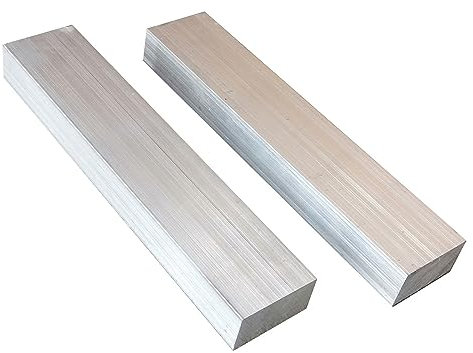 COYOUCO Barres Plates en Aluminium, 2 Pcs 10Mm Épaisseur 495Mm Longueur Barre Plate Carrée en Aluminium, 6061 Plaque Plate À Usage Général,12mm