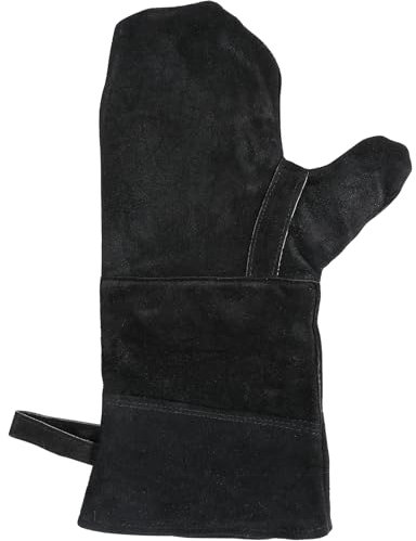 YARNOW 1 Pc Oven Gloves Heat Resistant Oven Mitts Welding Gloves Black Gloves for Grilling Cooking Baking Welding