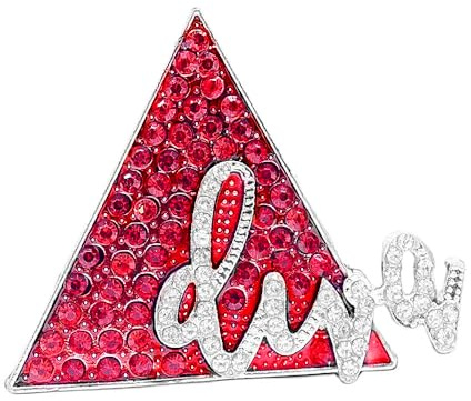 Sparking Red Diamond Inlady DELTA Diva Pin Brooch Women Siterhood Group Gifts Soror Party Beautiful Gifts Jewelry
