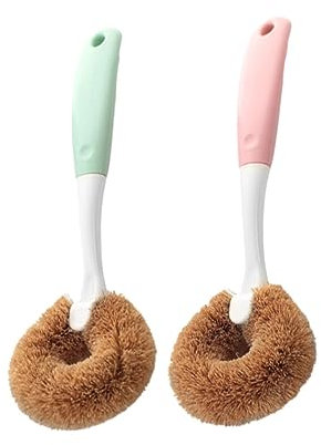 Ipetboom 2piezas Escobilla Lavavajillas De Mango Cepillo De Fregar Platos Cocina