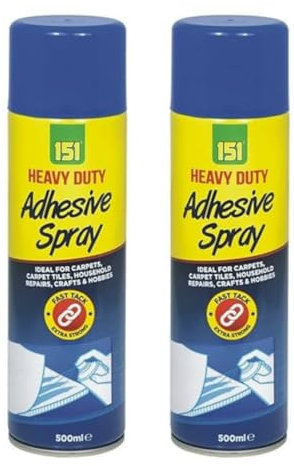 SOTL® 2X 151 Heavy Duty Adhesive Glue Can Aerosol Ideal For Carpets Tiles Household Repairs Crafts & Hobbies Quick Drying Extra Strong Glue Spray 500ml