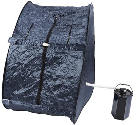 Bärbar Bastubox för Hemmet, Personligt Bastält med 800W ångare för Avkoppling med Fjärrkontroll och Vikbar Stol, Helkroppsång, Njut Av Tyst och Vackert (EU -plugg)