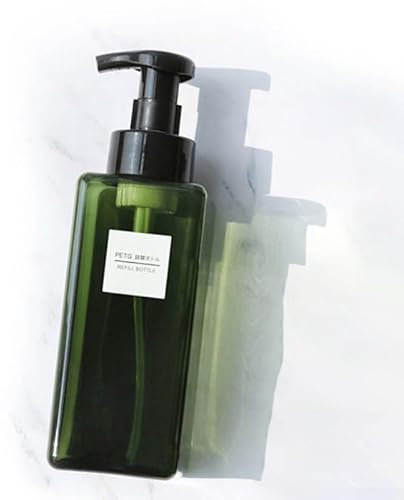 Dispenser di sapone da 650 ml con pompa per un facile utilizzo, per bagno e cucina, bottiglia in schiuma da viaggio (verde scuro)