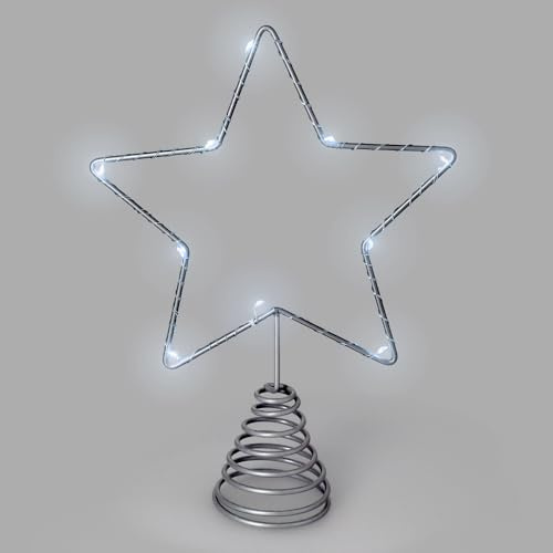 PRENDELUZ Dekorative Lichterkette mit 10 kaltweißen LEDs, für den Innenbereich, IP20, angetrieben durch 2 AA-Batterien.
