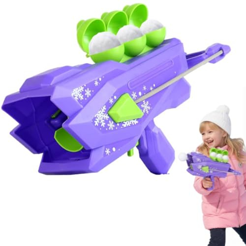 Snow Toys-Snowball Maker Toy for Winter Outdoor Toys with Snowball -Launcher, Snow Ball Gun, Fun Winter Toy with Snowball Blaster Gun, Outdoor Sno-w Fight To-y for Kids and Adults (Purple)
