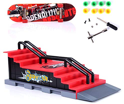 Genérico Kit de Parque Skateboard Dedos combinación Lugares para niños Pista rampa Conjunto Juguetes educativos