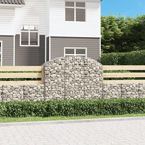 ZQQLVOO Galvanized Iron Gabion Basket 59.1 x 19.7 x 55.1 in Gray for Garden Retaining Wall and Outdoor Noise Reduction Barrier