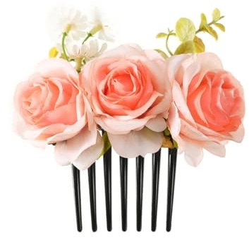 Fermaglio Capelli A Forma Rosa 2 fermagli for capelli a forma di rosa in flanella doppia for donne e ragazze, fascia for a forcella, pettine a fiore(Color3)