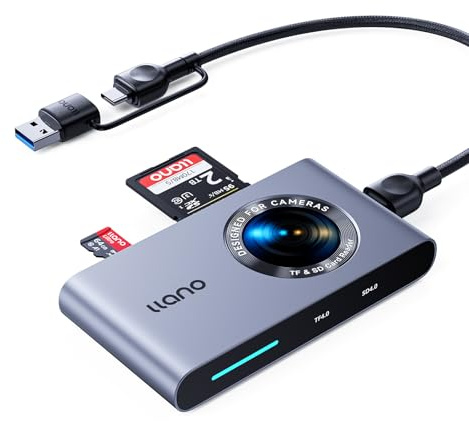 Llano Lector de Tarjetas SD & Micro SD, USB-C 5 Gbit/s, 2-en-1 Card Reader