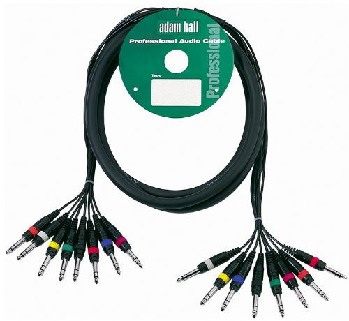 ah Cables KMCO5PPM38 Multicore Kabel 8 x 6,3 mm Klinke stereo auf 8 x 6,3 mm Klinke stereo 5 m