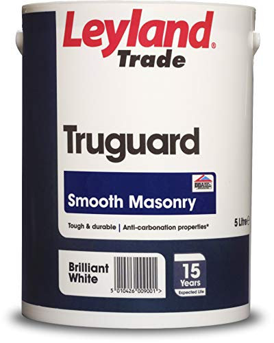Leyland Trade 264725 Truguard Smooth Masonry Paint - Brilliant White 5L