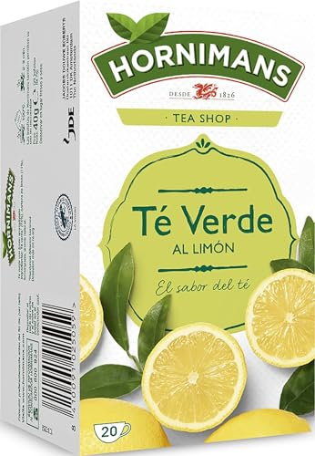 Hornimans Té Verde al Limón Ingredientes 100% Naturales | 20 bolsitas | Con Teína