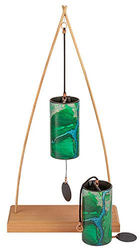 Zaphir Klangspiel Crystalide Frühling mit Ständer - Klangspielständer Tipi aus Buchenholz - 50 cm Höhe für Yoga, Kinder zur Entspannung und Meditieren