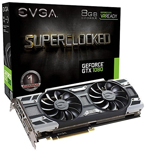 EVGA GeForce GTX 1080 SC GAMING ACX 3.0, 8GB GDDR5X, LED, DX12 OSD Support (PXOC) Grafikkarte 08G-P4-6183-KR