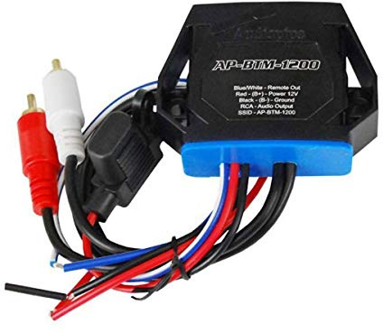 Audiopipe Marine Wireless Music Stream Audio Receiver (AP-BTM-1200), Blutooth 5.0 Adaptor, RCA Stereo Outputs, Perfect for Marine, ATV, UTV, Golf Car, Home Music