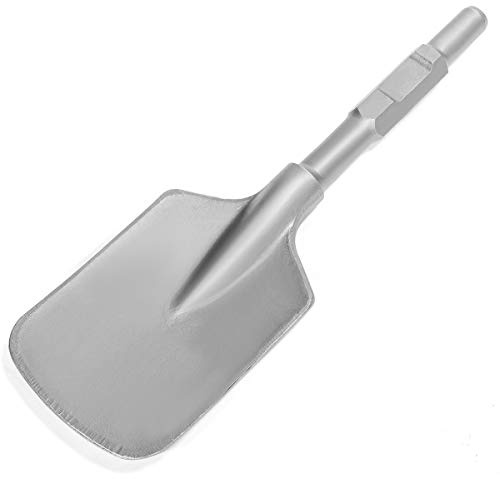 XtremepowerUS Clay Spade Jack Hammer Bit 1-1/8 Hex Asphalt Scoop Shovel Head Demolition Construction Concrete Breaker Punch for Gardening, Landscaping, Concrete, Bricks, and Sand