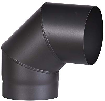 FIREFIX R180/BO Ofenrohrbogen aus 2 mm starken Stahl (Rauchrohr) in 180 mm Durchmesser, für Kaminöfen und Feuerstellen, Senotherm, schwarz, 90 Grad, ohne Reinigungstür