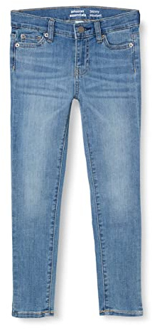 Amazon Essentials Girls' Skinny Fit Stretch Jeans, Washed Blue, 11 Years Slim