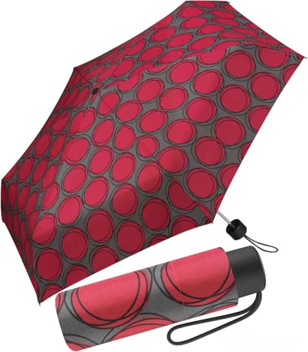pierre cardin Paraguas de bolsillo Petito Dots & Circles, Raspberry, 99 cm