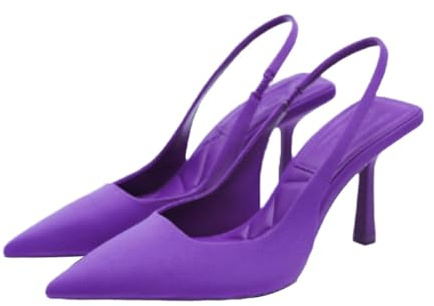 ticticlily Scarpe Donna Eleganti con Tacco Medio con Cinturino Dietro la Caviglia Sandali Tacco A Viola 40 EU