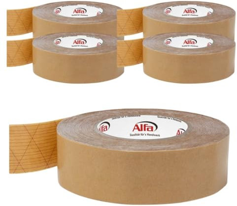 Alfa 5x Sockelleisten Klebeband 30 mm x 50 m doppelseitiges Klebeband mit hoher Anfangs-/Dauerklebkraft zur Montage von Sockelleisten