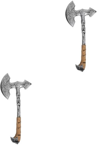 LIFKOME 2 Pièces d'halloween Axes De Farce Accessoires De Fête Jouet De Haches Simulées Jouet De Haches à Main Accessoire De Haches De Costume Axes De Performance Dark Grey Plastique