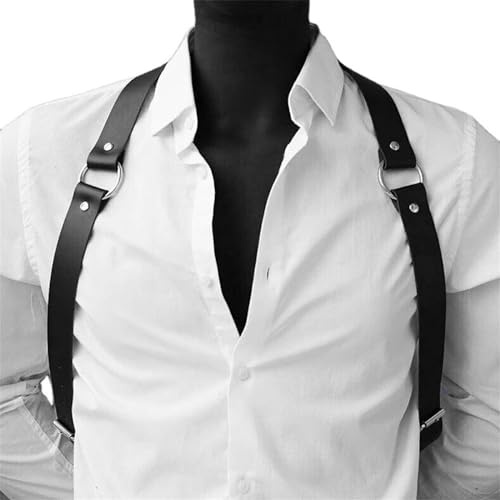 XBOKA Chaîne de corps punk réglable pour boîte de nuit Harnais de poitrine Punk Homme