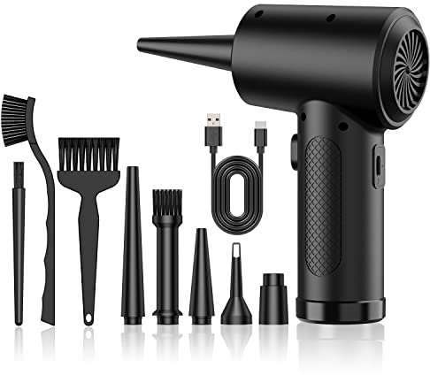 Elektrische Staubgebläse Druckluftspray für PC Reinigungsset, 91000 U/min Compressed Air, 3-Gang einstellbare Air Duster Luftdruckspray, Tastatur Reinigung für PC, Elektronik, Sofa, Auto