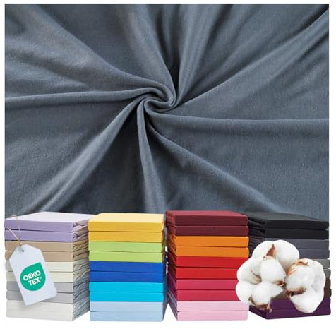 MALIKA® Spannbettlaken 120x200cm Baumwolle Bettlaken Jersey Betttuch Spannbetttuch Laken - Matratzenhöhe bis 28 cm