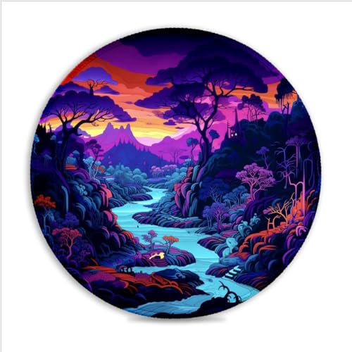 LJSPTU Gaming Mouse Pad dark forest Portable (11.8-inch) SU Fabric Mouse Pad Spill-Proof Desk Mat 360° Smooth Tracking for Esports, Compact for Travel Gaming Setup