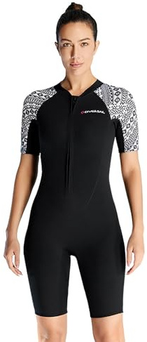 LEIDIMUS Muta da donna, in neoprene, M, 3 mm, per uomo e donna, tuta da immersione, a maniche corte, per snorkeling, kayak, nuoto