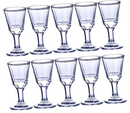 HEALEEP 10 piezas Copas de de Vidrio Copitas Pequeñas para Vino Whisky y Cócteles para Fiestas y Celebraciones